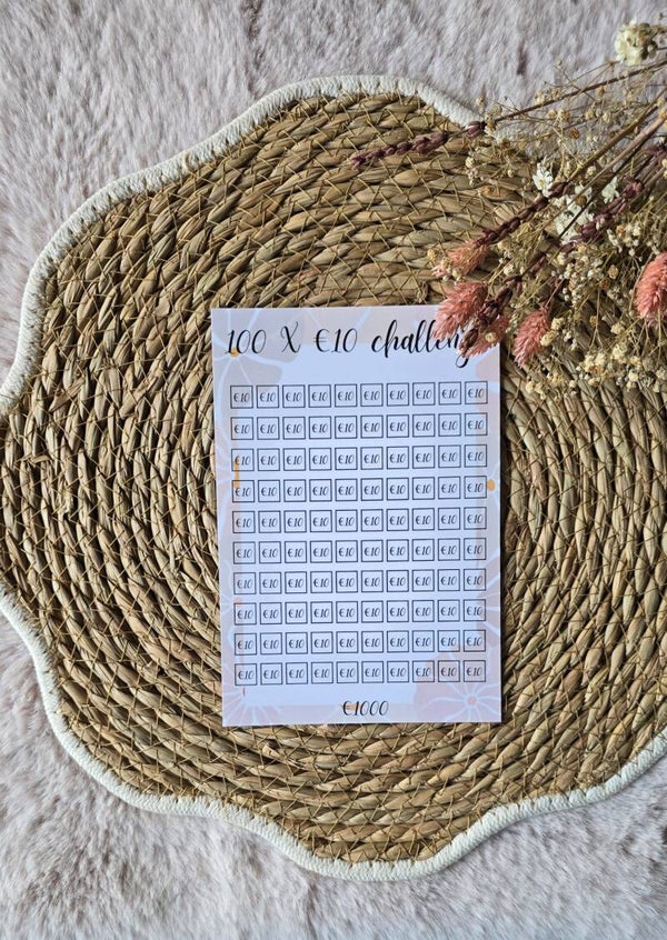 100 x €10 euro challenge A5