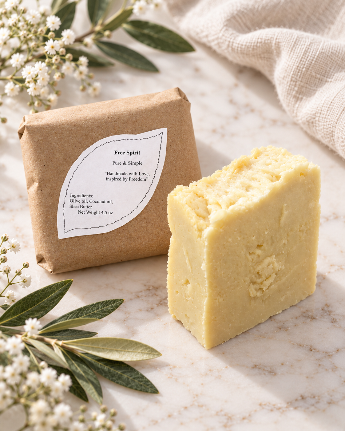 Pure & Simple Unscented Bastille Soap Bar