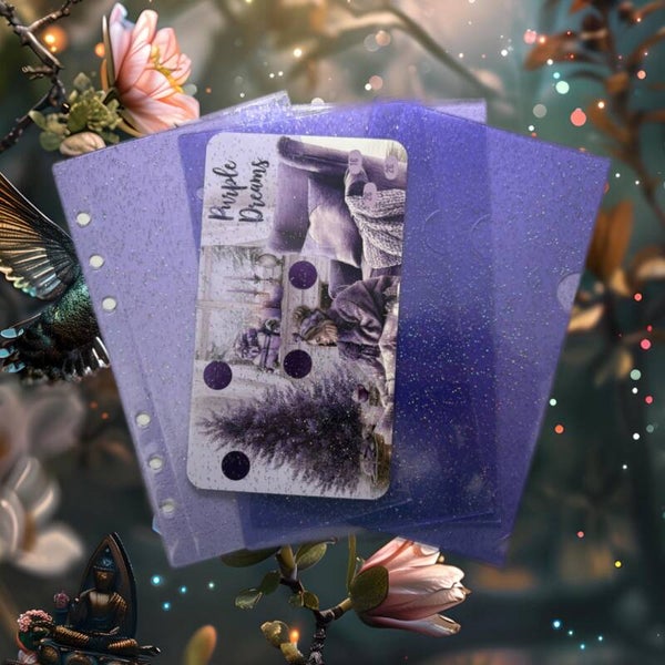 A6 Glitzer Hüllen purple