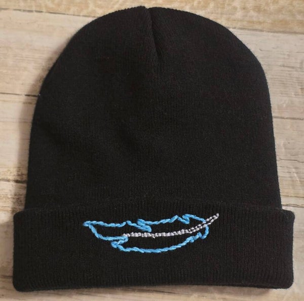 Blue Feather 🪶 Beanie Hat
