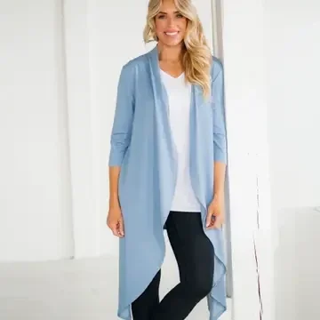 Sale - 3/4 Sleeve Blue Cardigan