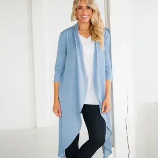 Sale - 3/4 Sleeve Blue Cardigan