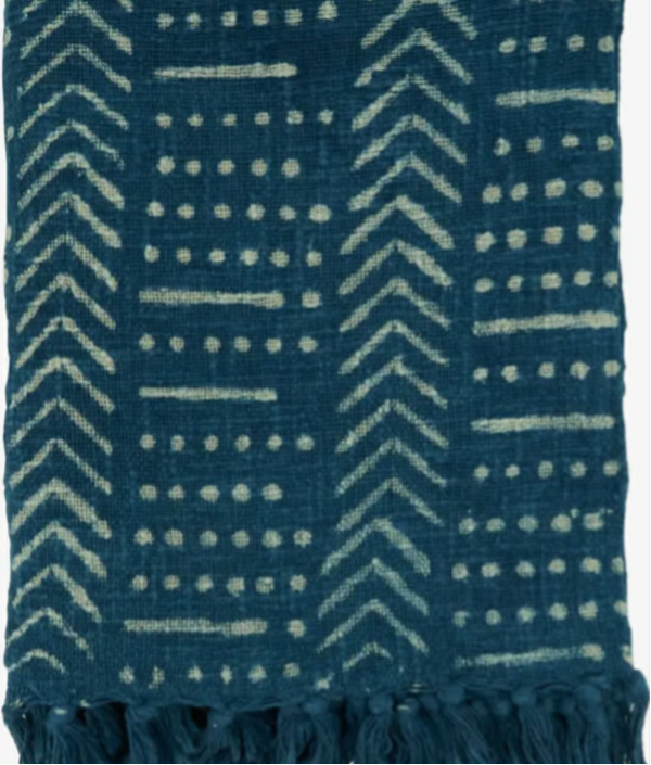 Heirloom Mudcloth Throw Navy