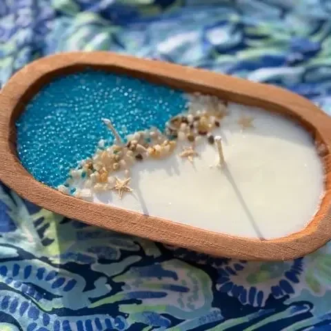Beach 2 Wick Dough Bowl Soy Candle