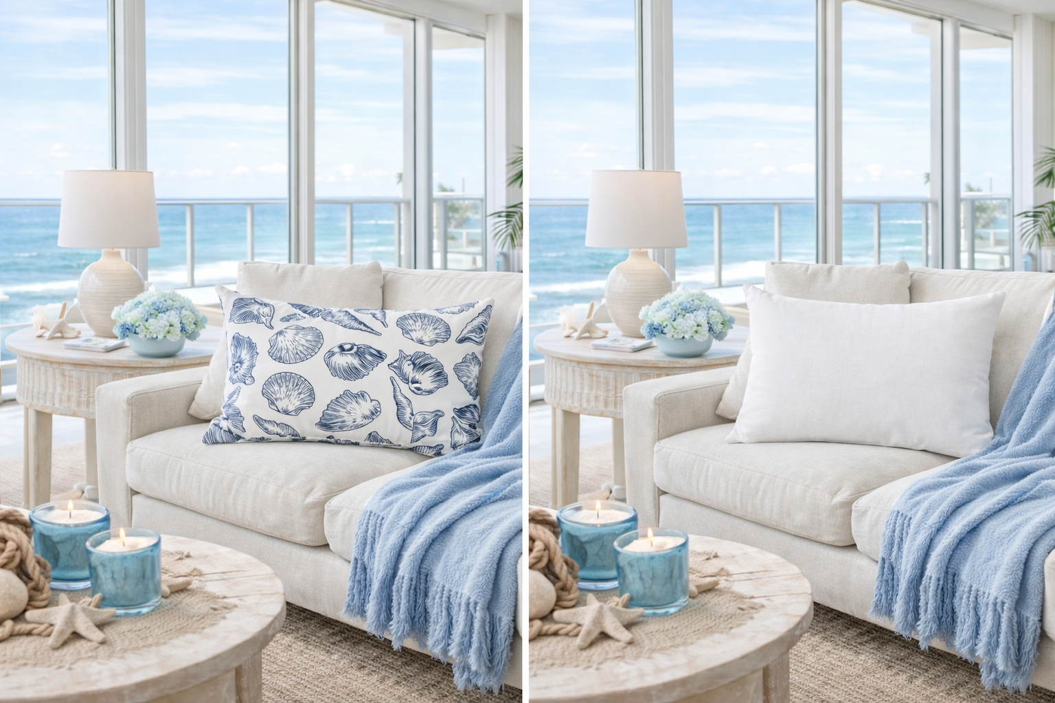 Blue seashell Pillow