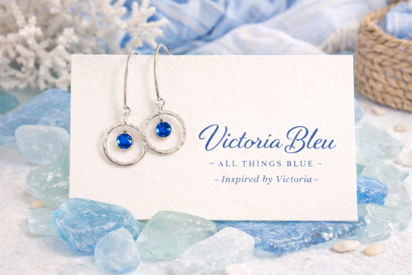 Capri Blue Crystal Hoop Drop