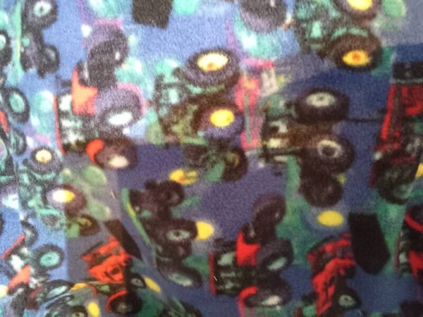 Kids polar fleece blue multicoloured tractors