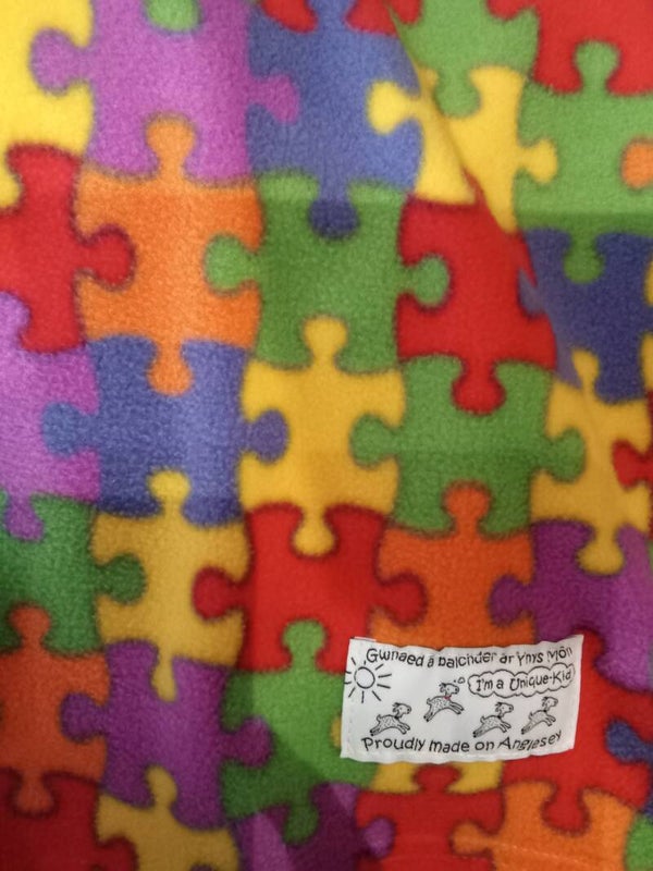 Kids polar fleece multi colour jigsaw