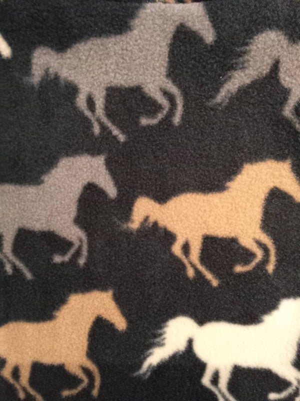 Dark navy wild horses fleece