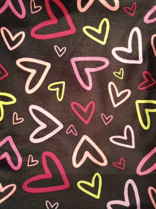 Babies black fleece with coloured hearts