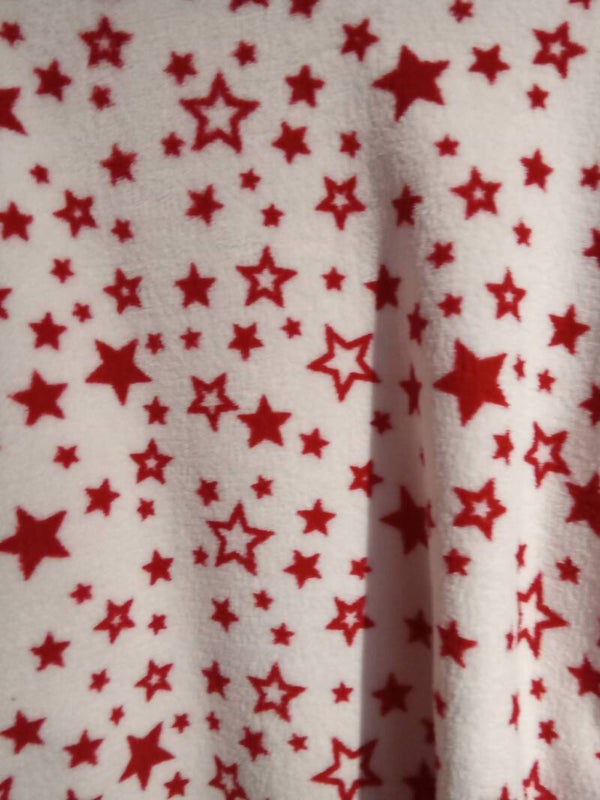 Kids White Red Star Fleece