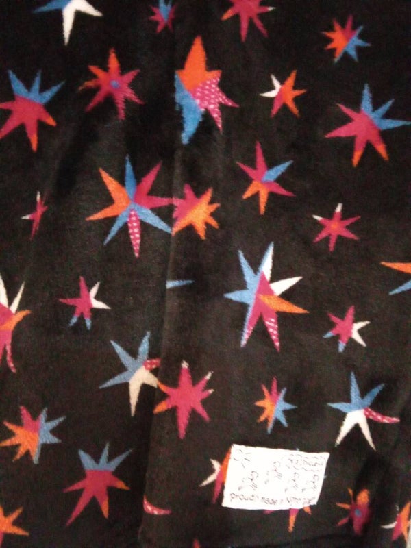 Kids cuddle Fleece black neon star