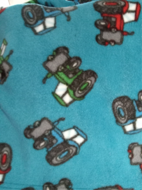 Babies Polar Fleece turquoise tractor