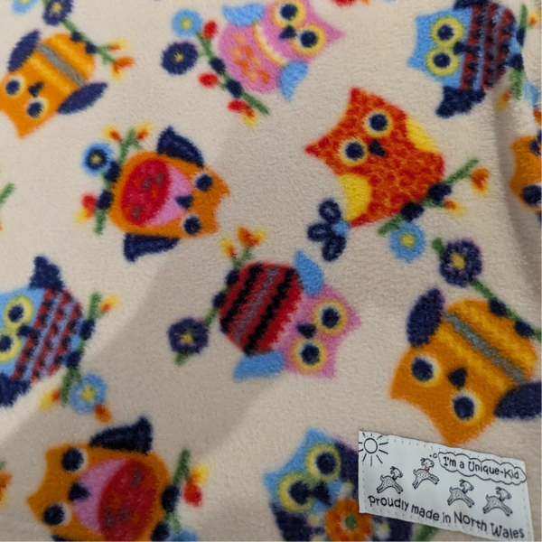 Kids polar fleece cream owls