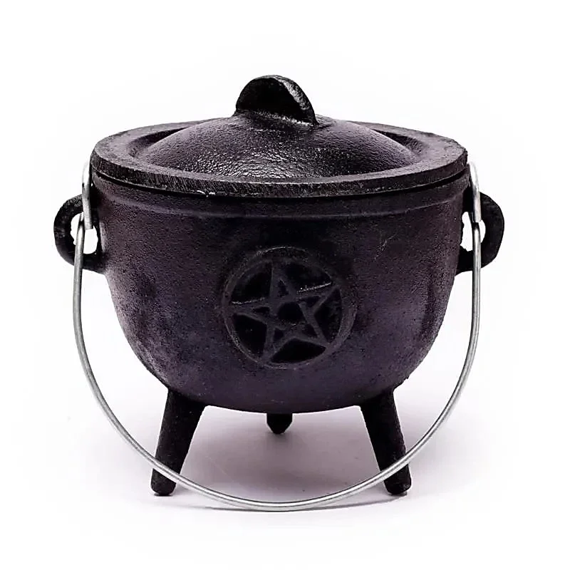 Cauldron (heksenketel) met Pentagram 12cm