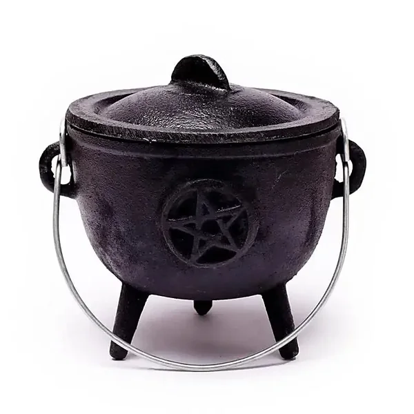Cauldron (heksenketel) met Pentagram 12cm