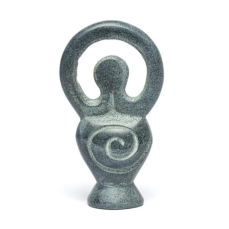 Godinnenbeeldje Zeepsteen grijs 12cm