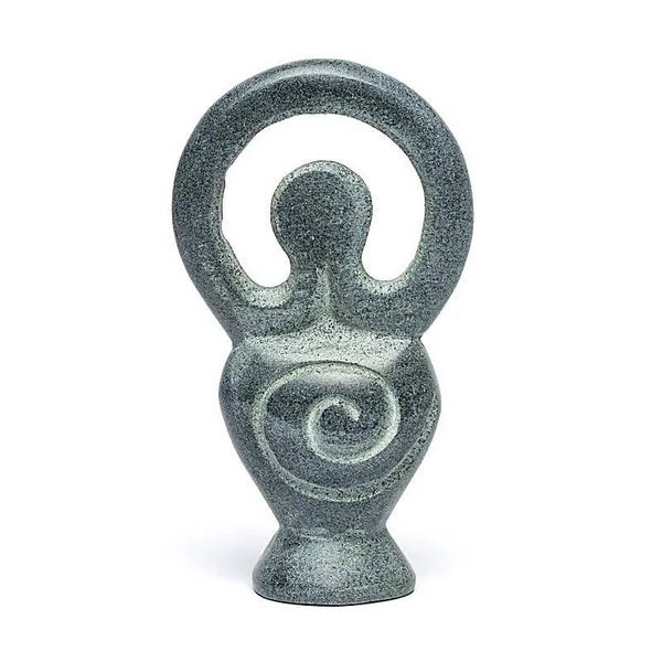 Godinnenbeeldje Zeepsteen grijs 12cm