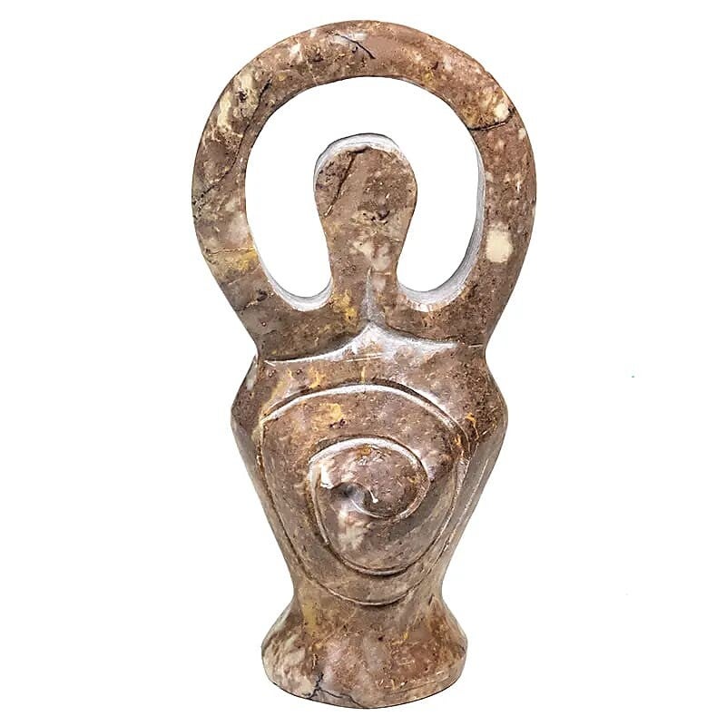 Godinnenbeeldje Zeepsteen naturel 12cm