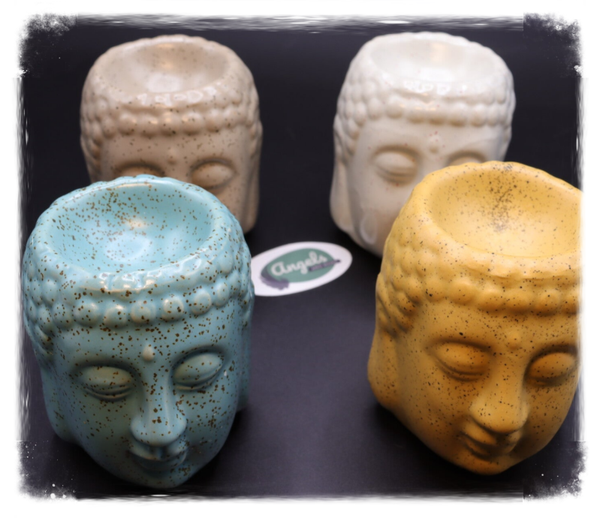 Aromabrander Buddha 8cm Bruin, Oker, Wit of Turqoise