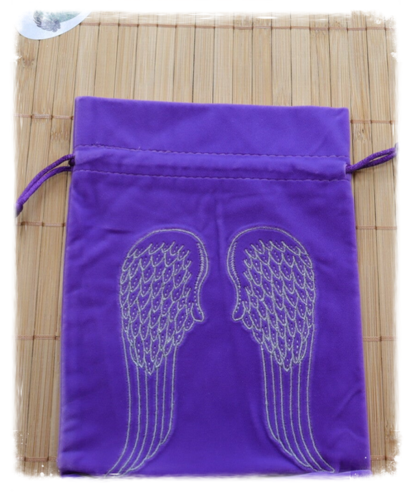 Fluwelen tasje met Engelenvleugels Tarot 19x13cm