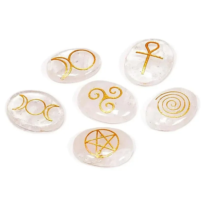 Wicca symboolstenen (6) Bergkristal 3x2cm