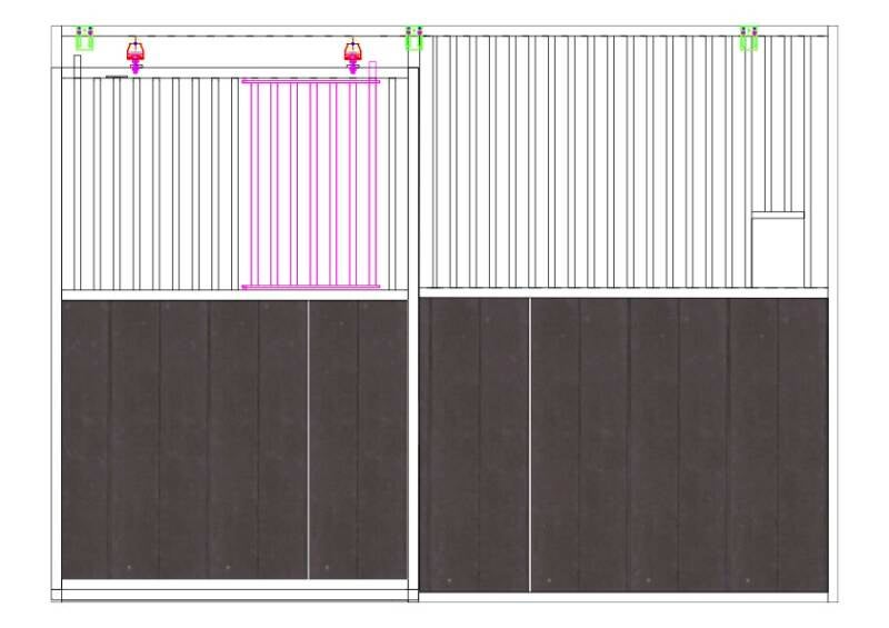 Voorwand Basic met schuifdeur en minideurtje