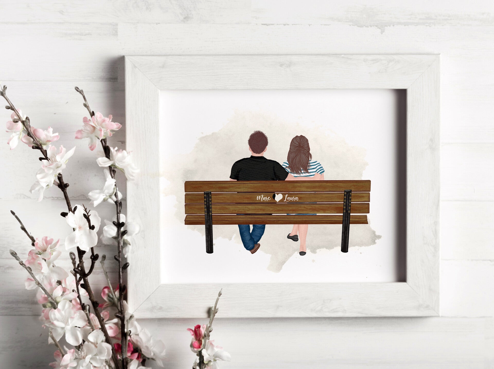 affiche banc couple