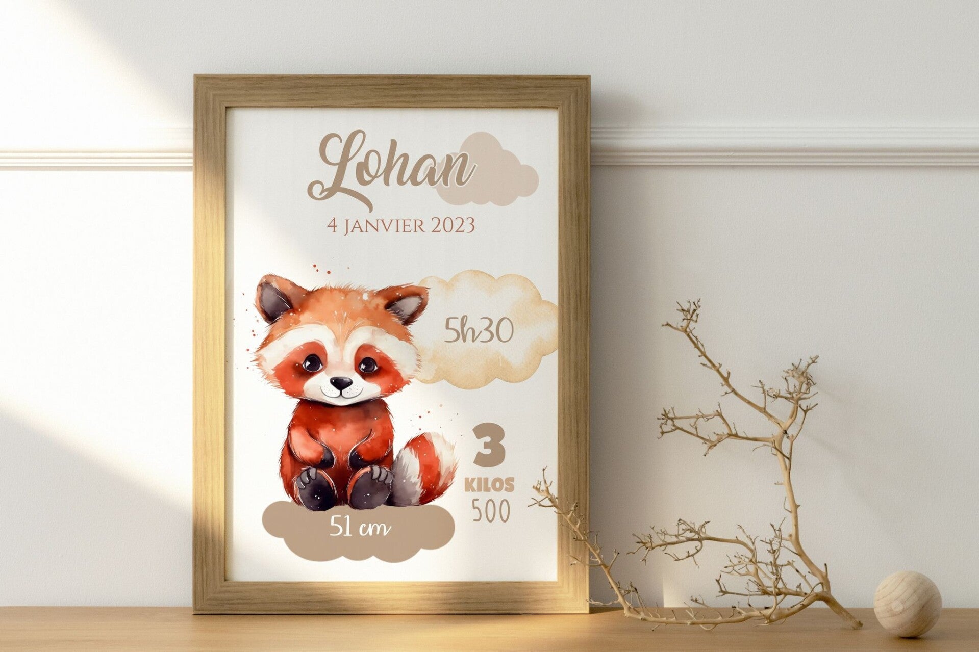 affiche panda roux