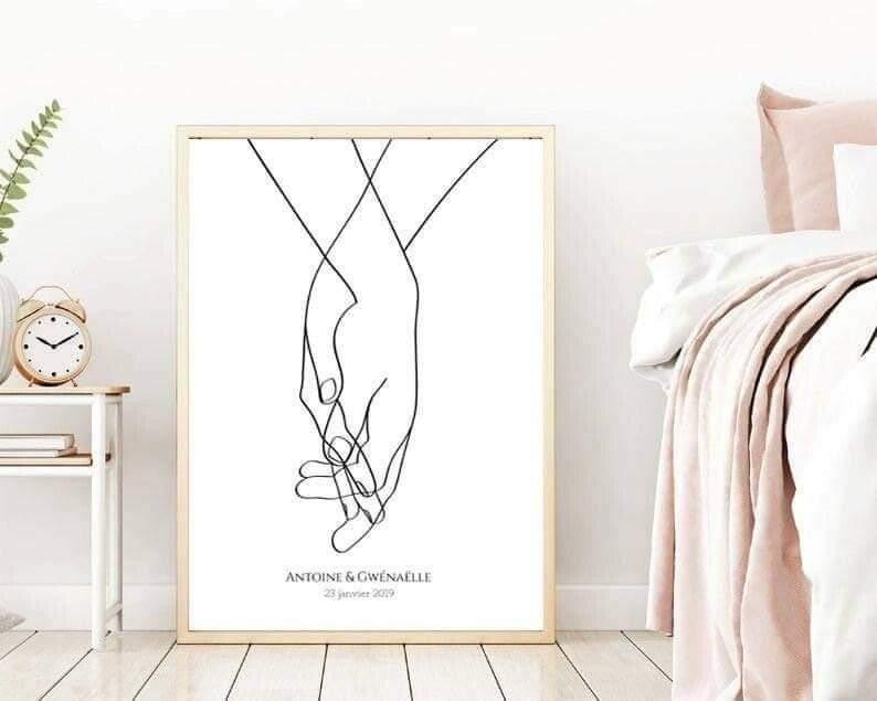 affiche mains couple
