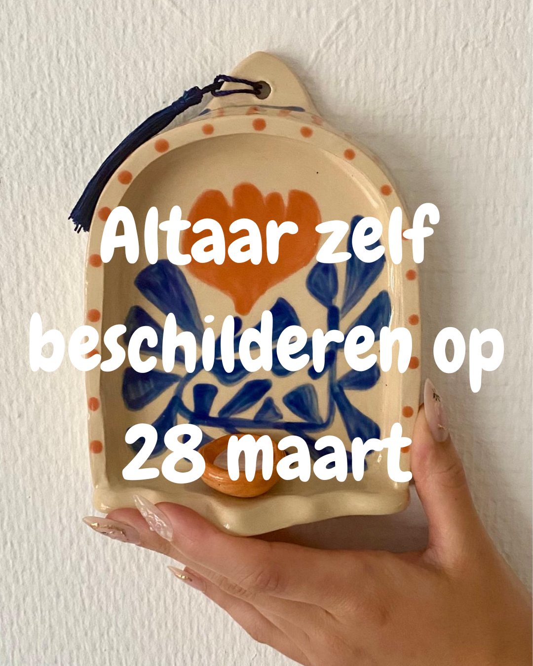 Altaar zelf beschilderen op 28-3 - extra bij te boeken optie voor workshop altaar maken