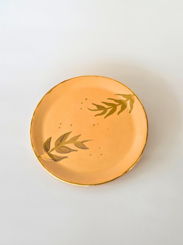 Schotel met gouden schildering - botanisch