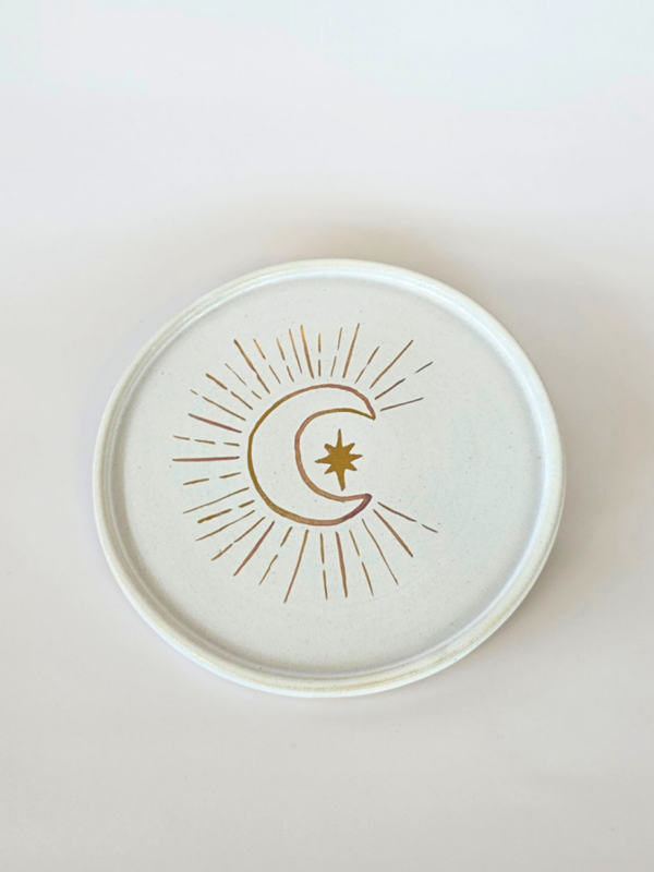 Bordje met gouden schildering - maan