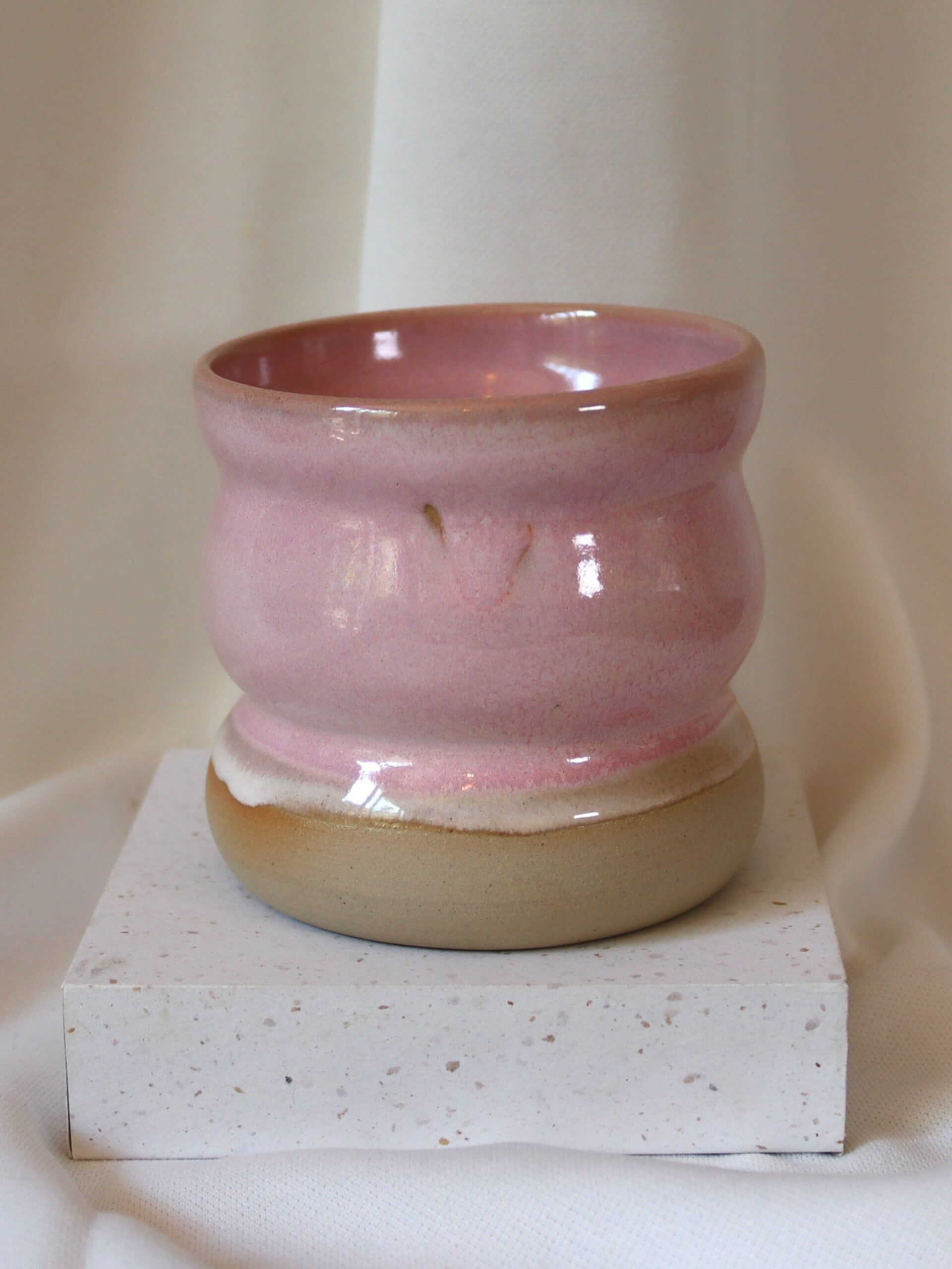 Bubble mok roze en wit zonder oor