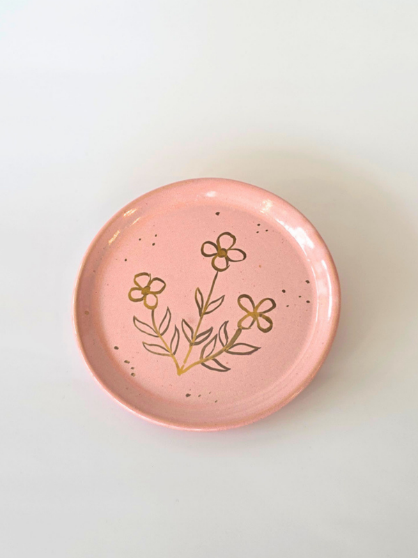 Schotel met gouden schildering - bloemen