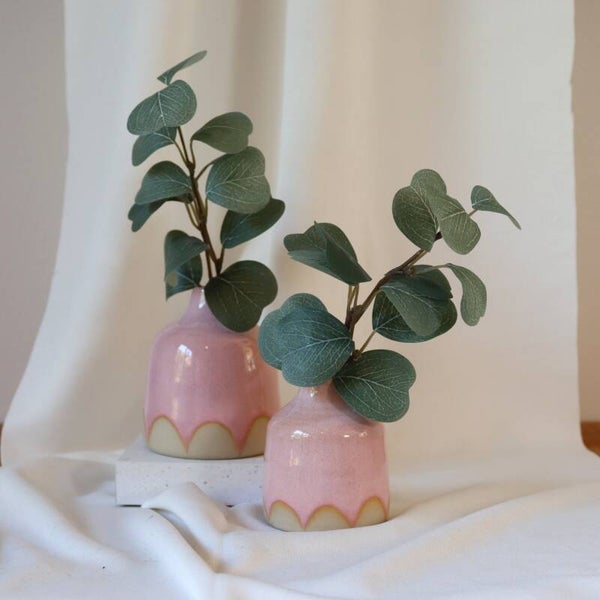 Vaasje roze met scallop