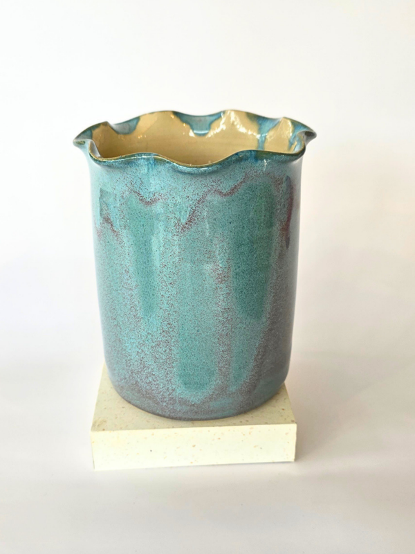 Vaas ruffle - groenblauw