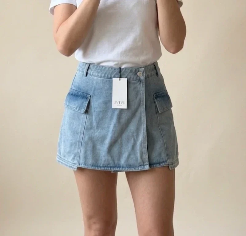 Denim skort