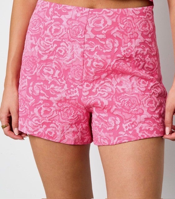 geweven short bloemenprint