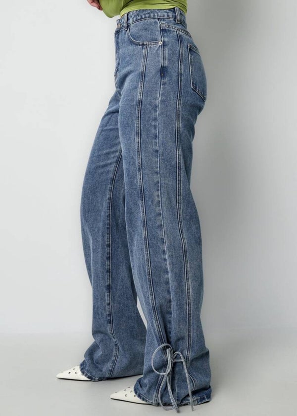 straight leg jeans met knopen