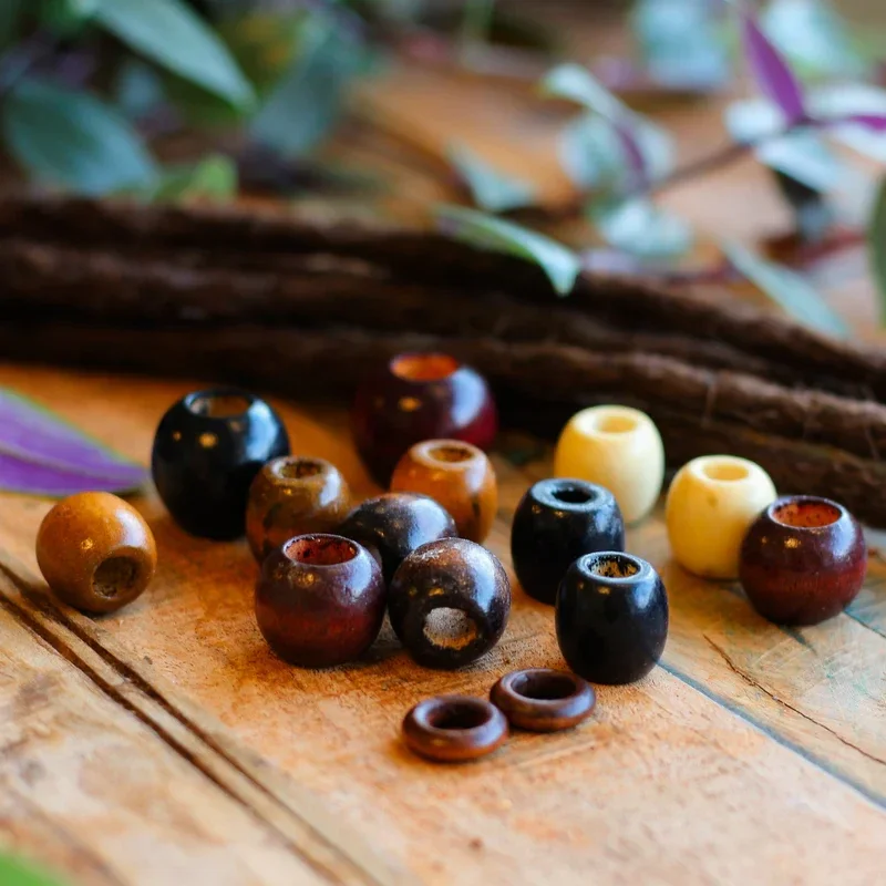 Rustieke houten kralen set