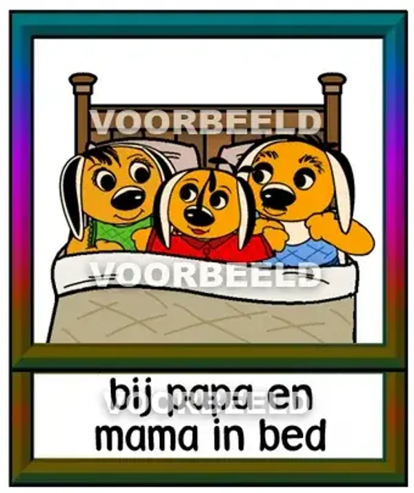 Bij papa en mama in bed