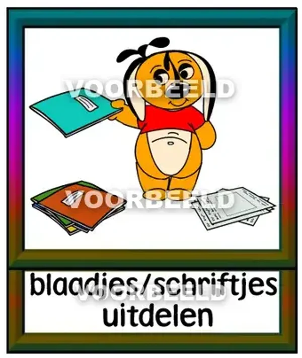 Blaadjes schriften uitdelen