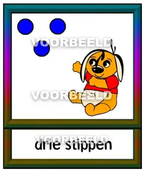 Blauw 3 stippen