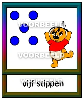 Blauw 5 stippen
