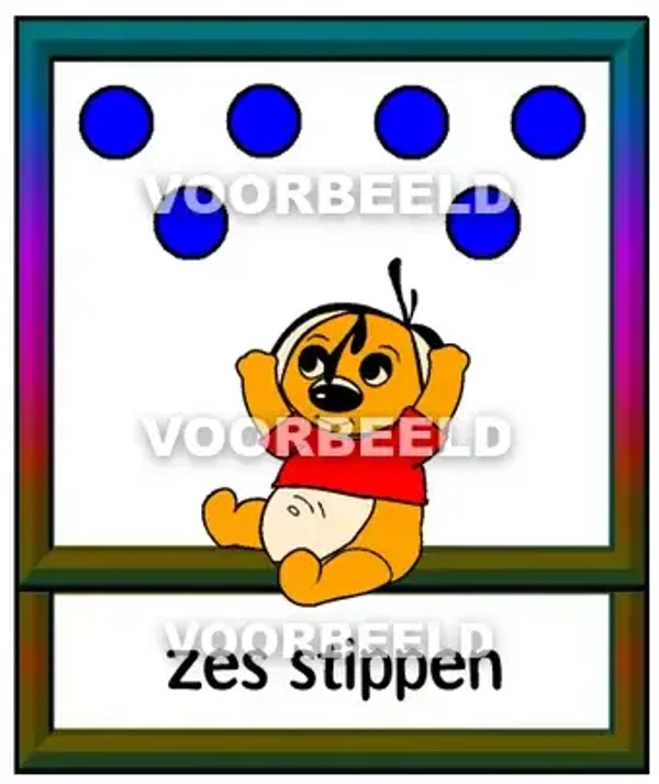 Blauw 6 stippen