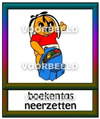 Boekentas neerzetten
