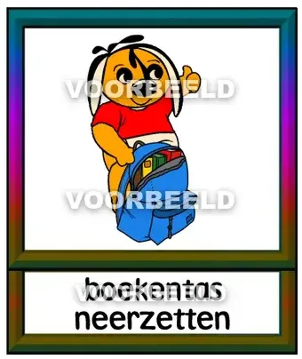 Boekentas neerzetten