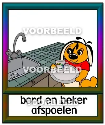 Bord en beker afspoelen