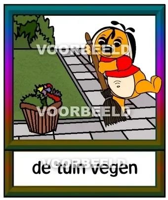 De tuin vegen